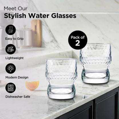 UMAI Water Glasses Set of 2 (300ml) | Lead Free | Juice Glasses