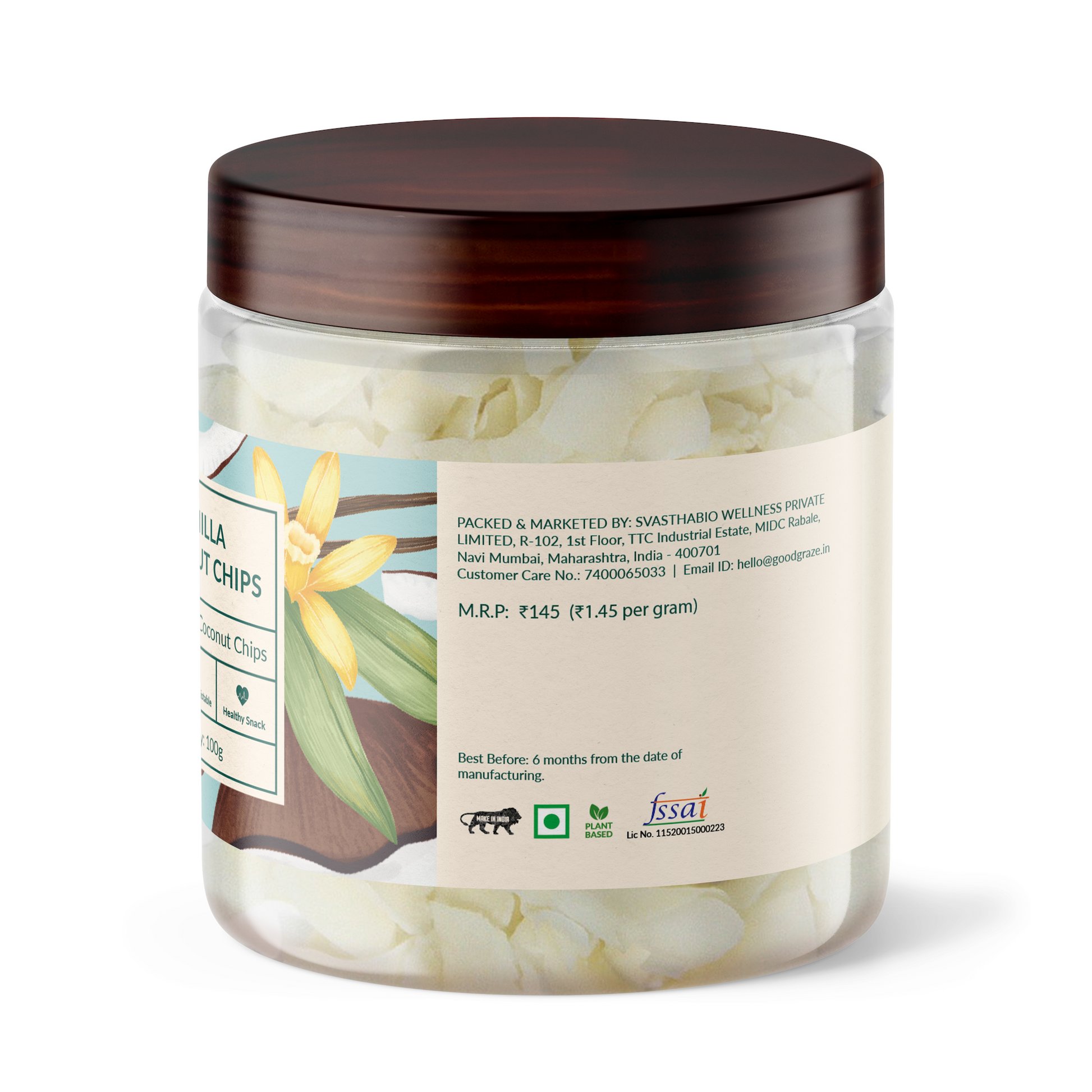 Good Graze Vanilla Coconut Chips - Pack of 2 - 200gms