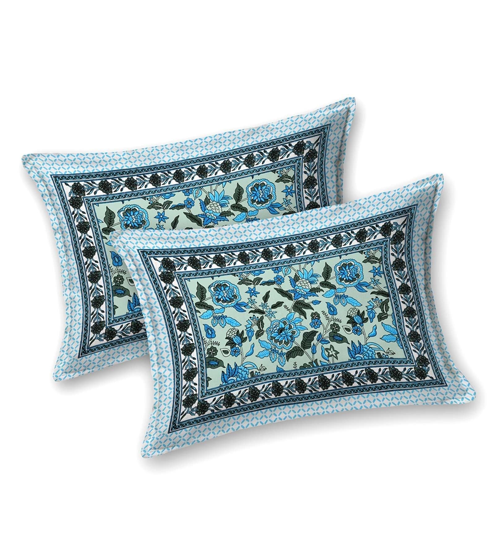 100% Pure Cotton Traditional Printed Bedsheet for Double Bed King Size Bedsheet with 2 Pillow Covers
