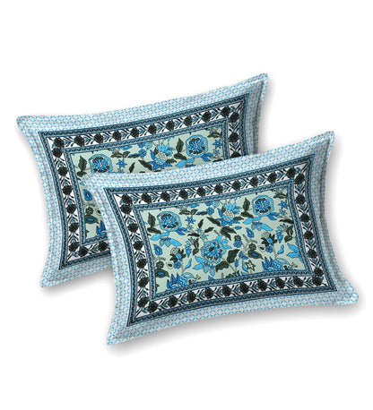 100% Pure Cotton Traditional Printed Bedsheet for Double Bed King Size Bedsheet with 2 Pillow Covers