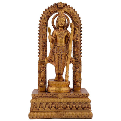 Resin Ram Mandir Ayodhya Model Authentic Design Ideal for Home Temple, Home Decor & Gifts (Golden)