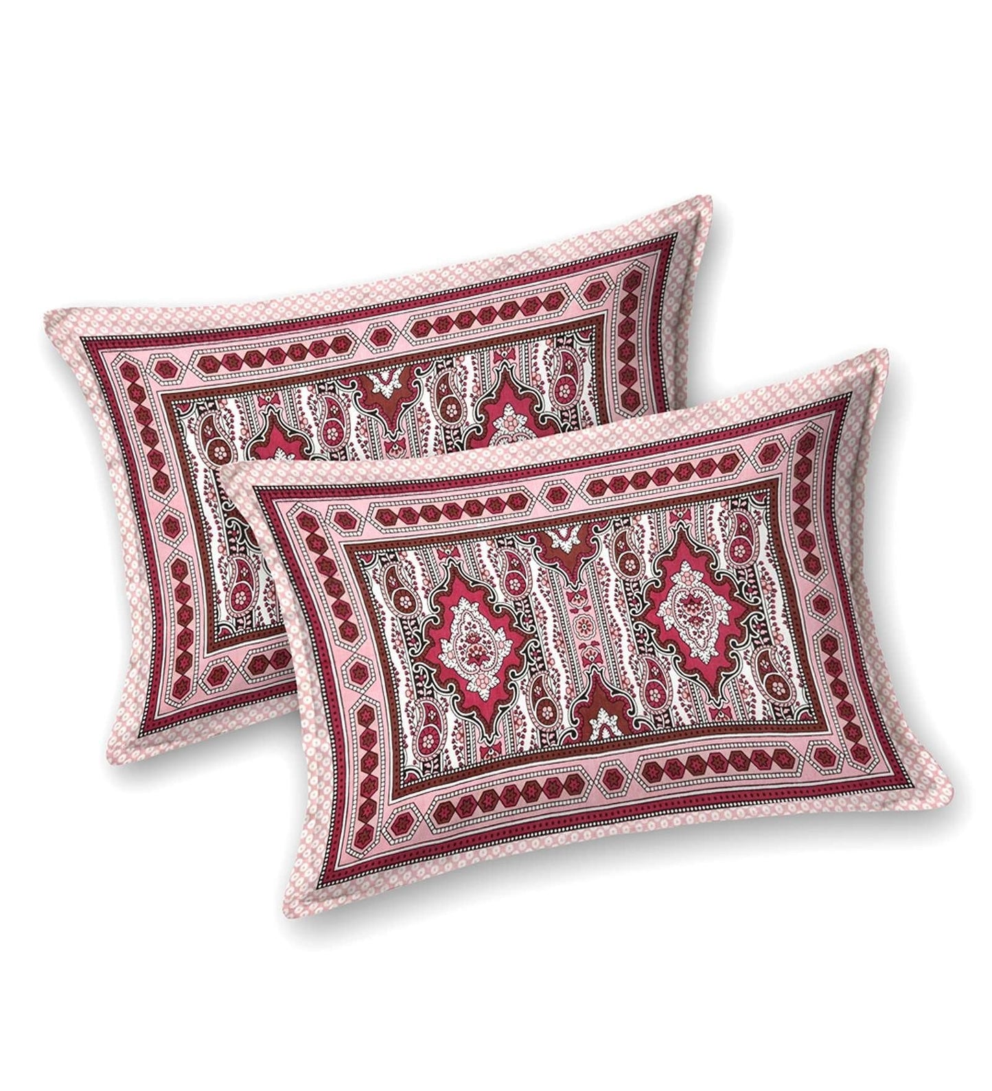 100% Pure Cotton Traditional Printed Bedsheet for Double Bed King Size Bedsheet with 2 Pillow Covers