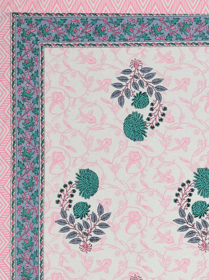 100% Pure Cotton Traditional Printed Bedsheet for Double Bed King Size Bedsheet with 2 Pillow Covers
