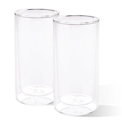 Kuber Industries 6 Pcs Double Walled Borosilicate Tumblers 250ml | Pack of 3 | Transparent