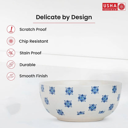 USHA SHRIRAM Ceramic Serving Bowl Snack 2pcs Ramen Soup Bowl Microwave Refrigerator Safe Scratch Resistant