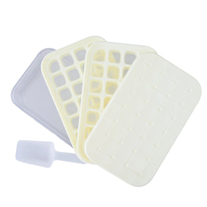 UMAI 2 Layer Ice Cube Trays with Storage Box & Ice Scoop | 56 Compartments | BPA Free | Green