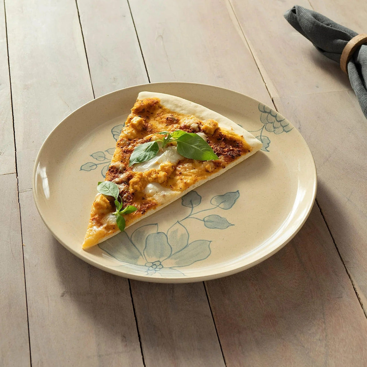 Ellementry Fiore Ceramic Dinner and Side Plate Combo Set of 8 4 of Each Dishwasher Safe Food Grade