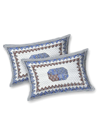 100% Pure Cotton Traditional Printed Bedsheet for Double Bed King Size Bedsheet with 2 Pillow Covers
