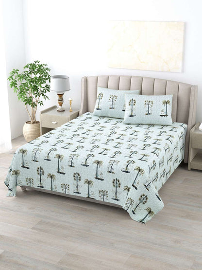 100% Pure Cotton Traditional Printed Bedsheet for Double Bed King Size Bedsheet with 2 Pillow Covers