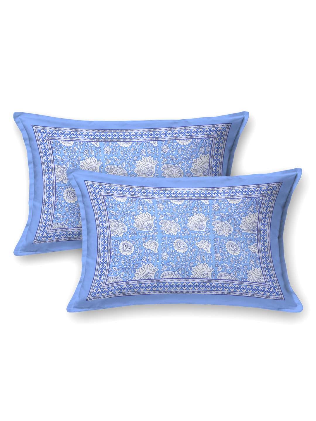 100% Pure Cotton Traditional Printed Bedsheet for Double Bed King Size Bedsheet with 2 Pillow Covers