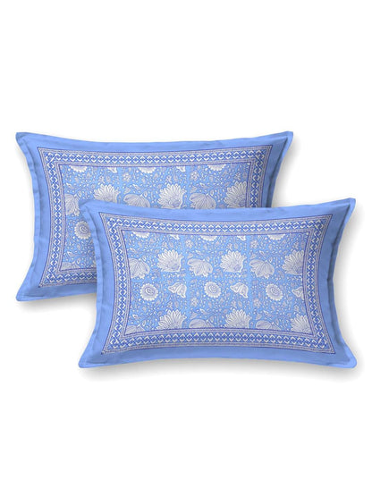 100% Pure Cotton Traditional Printed Bedsheet for Double Bed King Size Bedsheet with 2 Pillow Covers