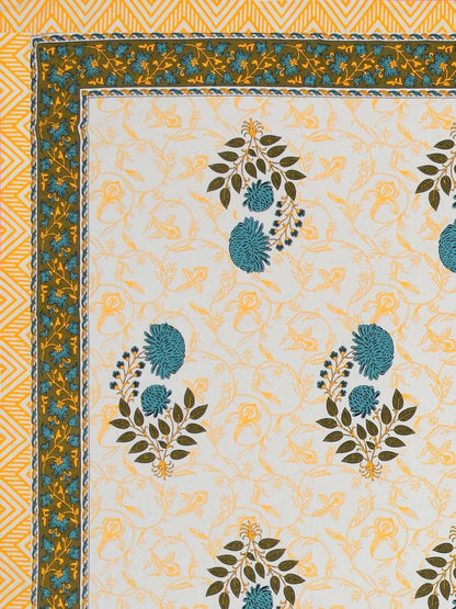 100% Pure Cotton Traditional Printed Bedsheet for Double Bed King Size Bedsheet with 2 Pillow Covers