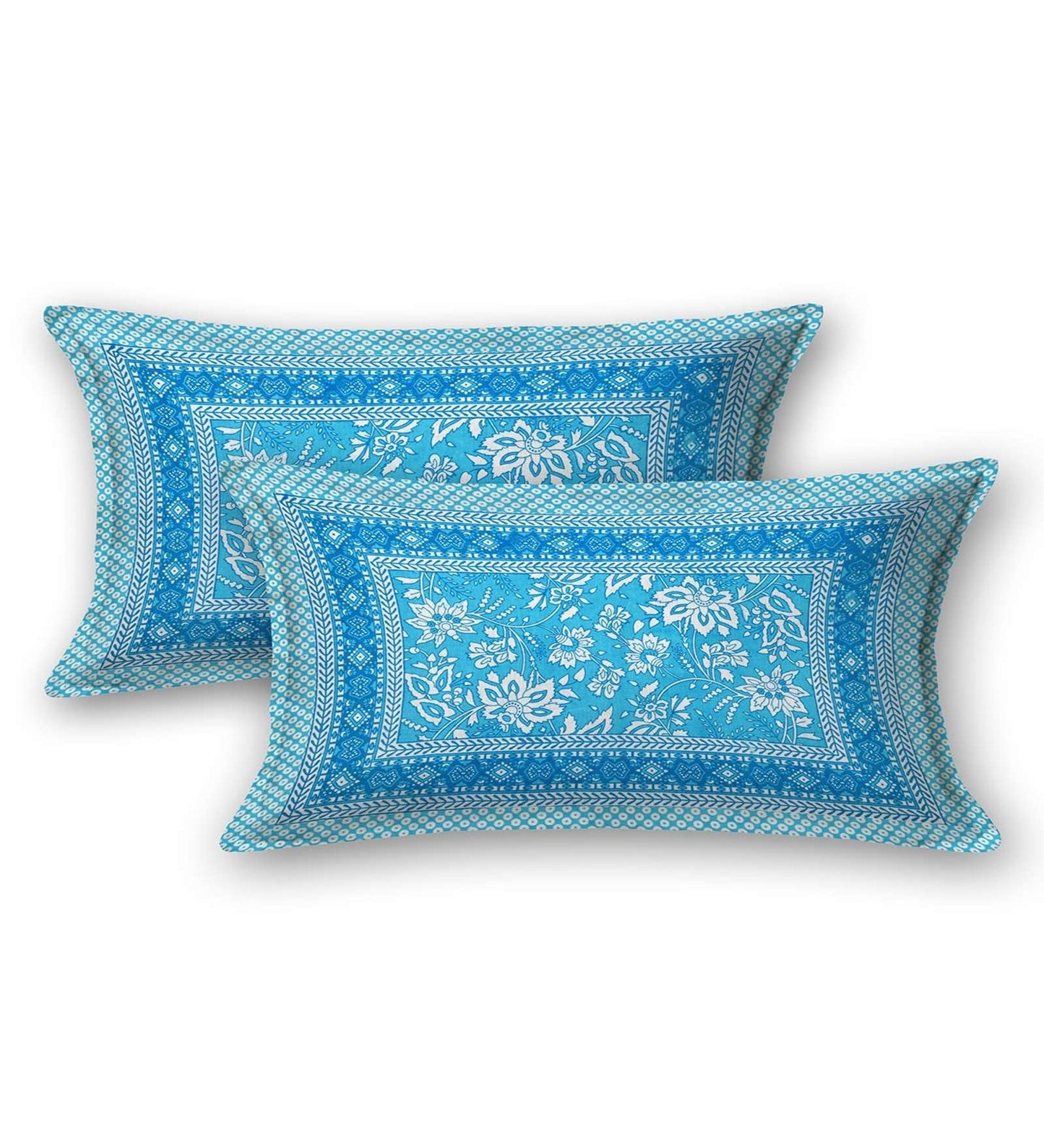 100% Pure Cotton Traditional Printed Bedsheet for Double Bed King Size Bedsheet with 2 Pillow Covers