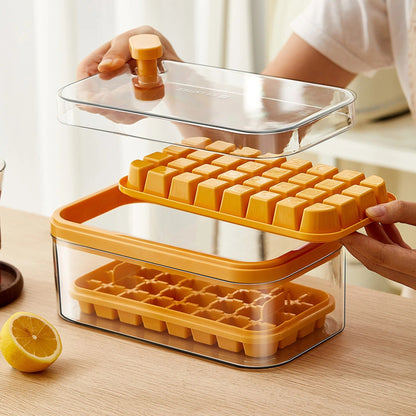 UMAI 2 Layer Ice Cube Trays with Storage Box & Ice Scoop | 72 Compartments | BPA Free | Green