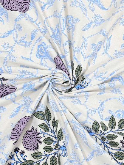 100% Pure Cotton Traditional Printed Bedsheet for Double Bed King Size Bedsheet with 2 Pillow Covers